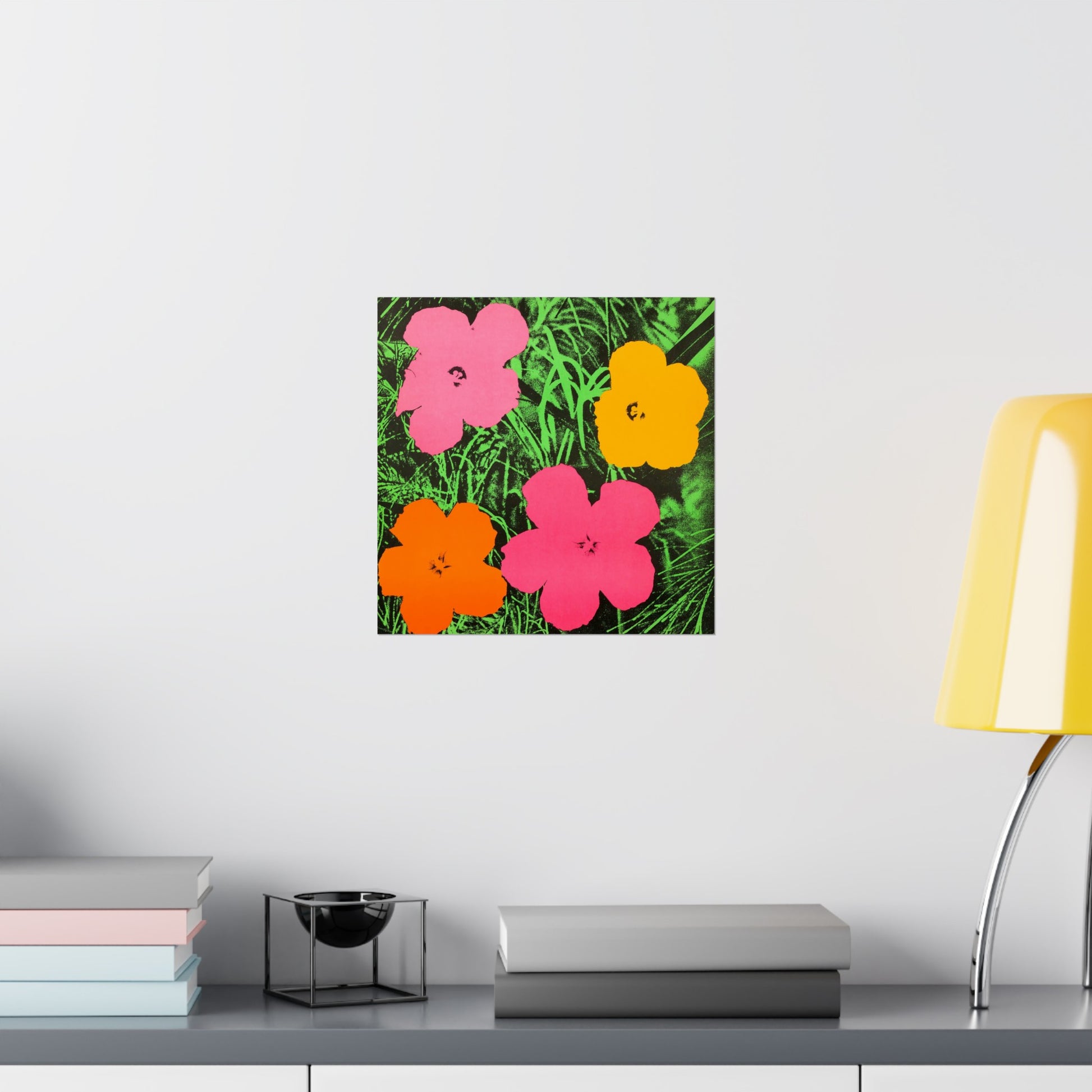 ANDY WARHOL - FLOWERS - PREMIUM MATTE SQUARE POSTER