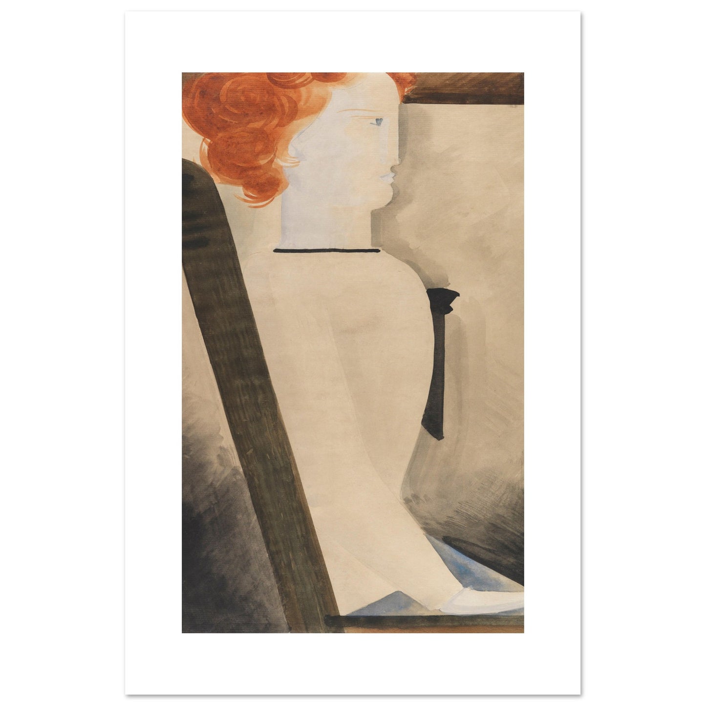 OSKAR SCHLEMMER - SITZENDE (1929) - SEMI GLOSS POSTER 