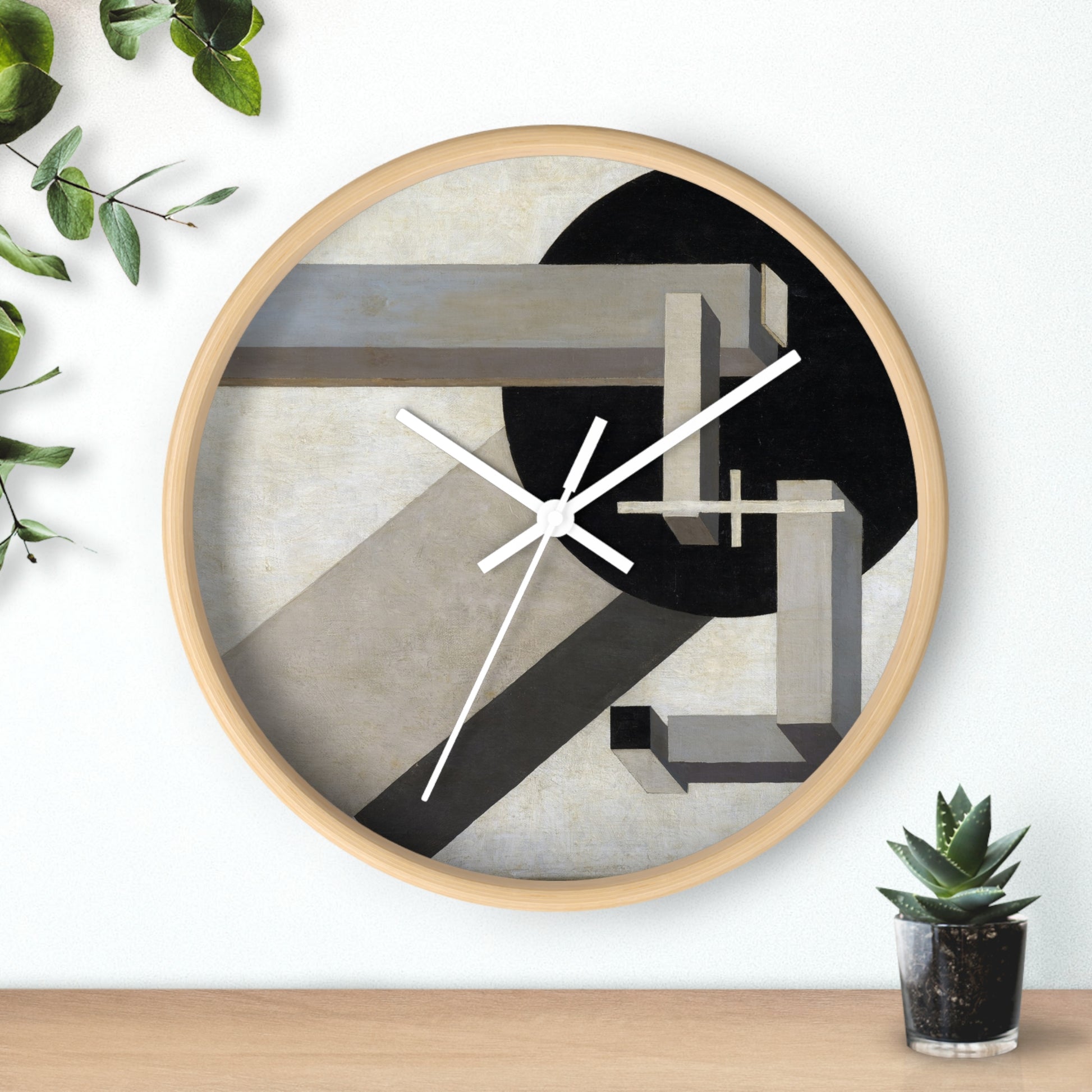 EL LISSITZKY - PROUN 1 D (1919)  - WOODEN ART WALL CLOCK