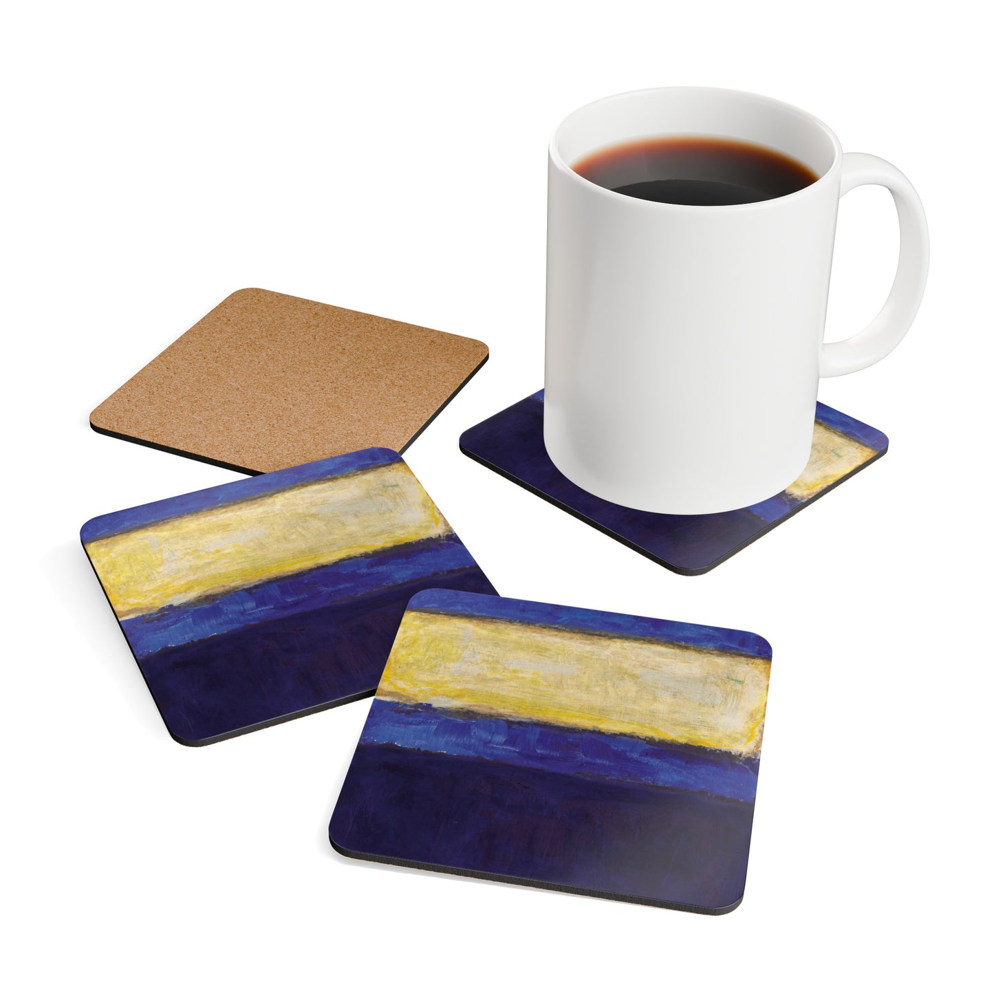 MARK ROTHKO - ABSTRACT - CORKWOOD COASTER SET