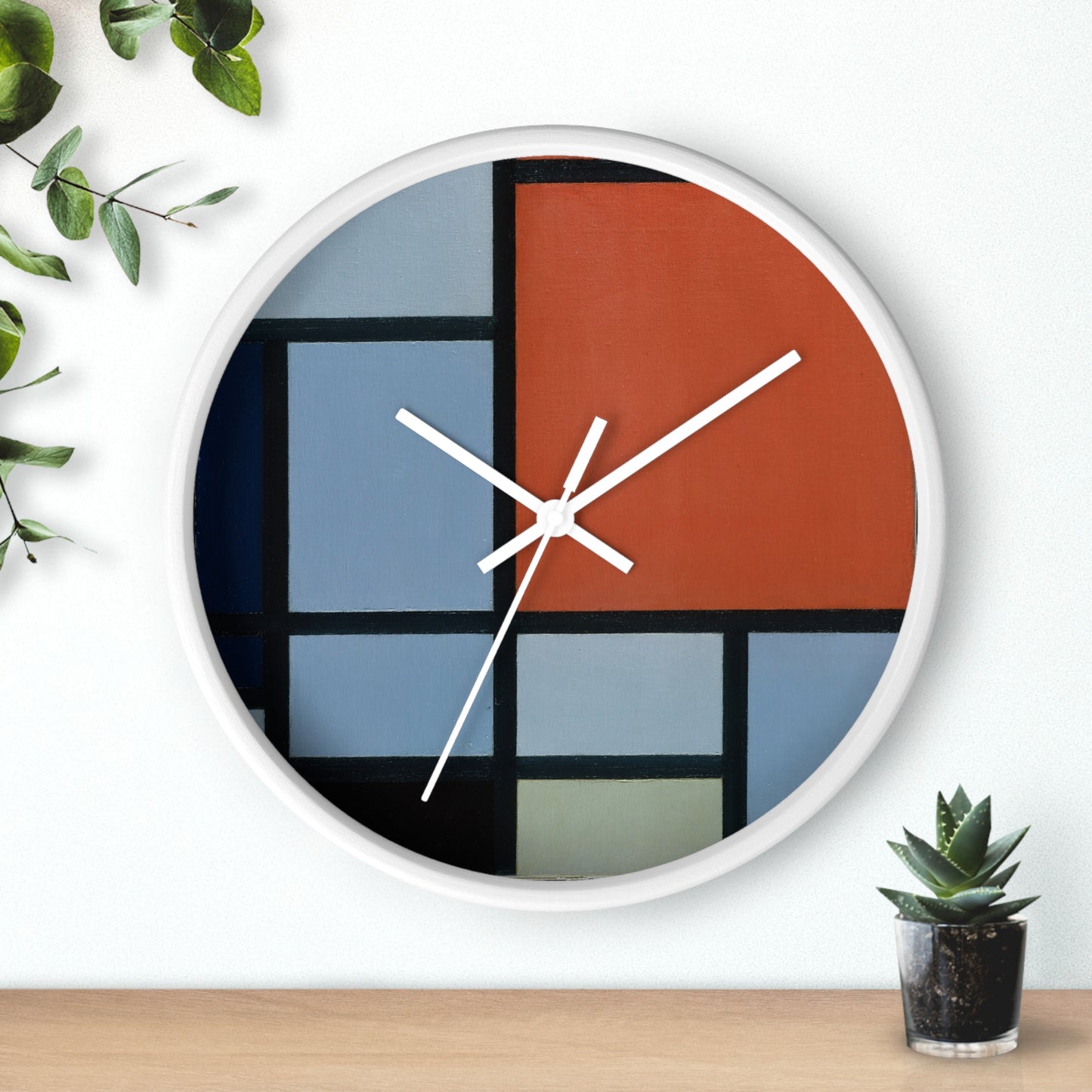 PIET MONDRIAN - COMPOSITION - WOODEN ART WALL CLOCK