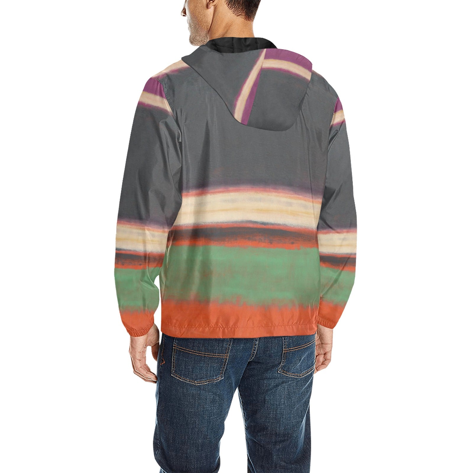 MARK ROTHKO - ABSTRACT ART - MEN'S QUILTED WINDBREAKER 