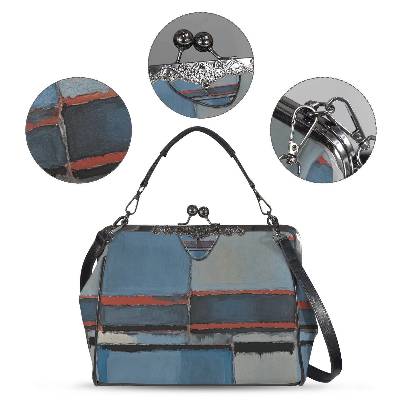 MARK ROTHKO - ABSTRACT - KISSLOCK CROSSBODY SHOULDER BAG 