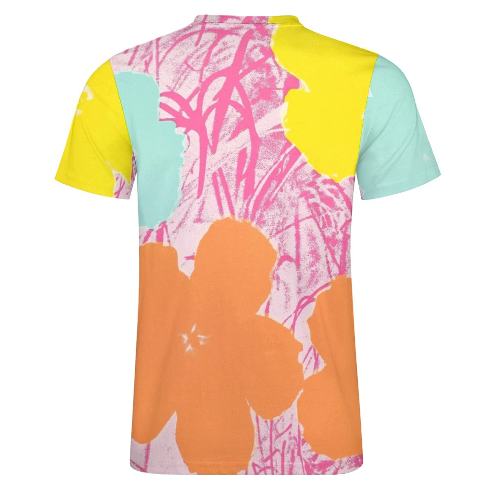 ANDY WARHOL - FLOWERS - MEN'S PURE COTTON T-SHIRT