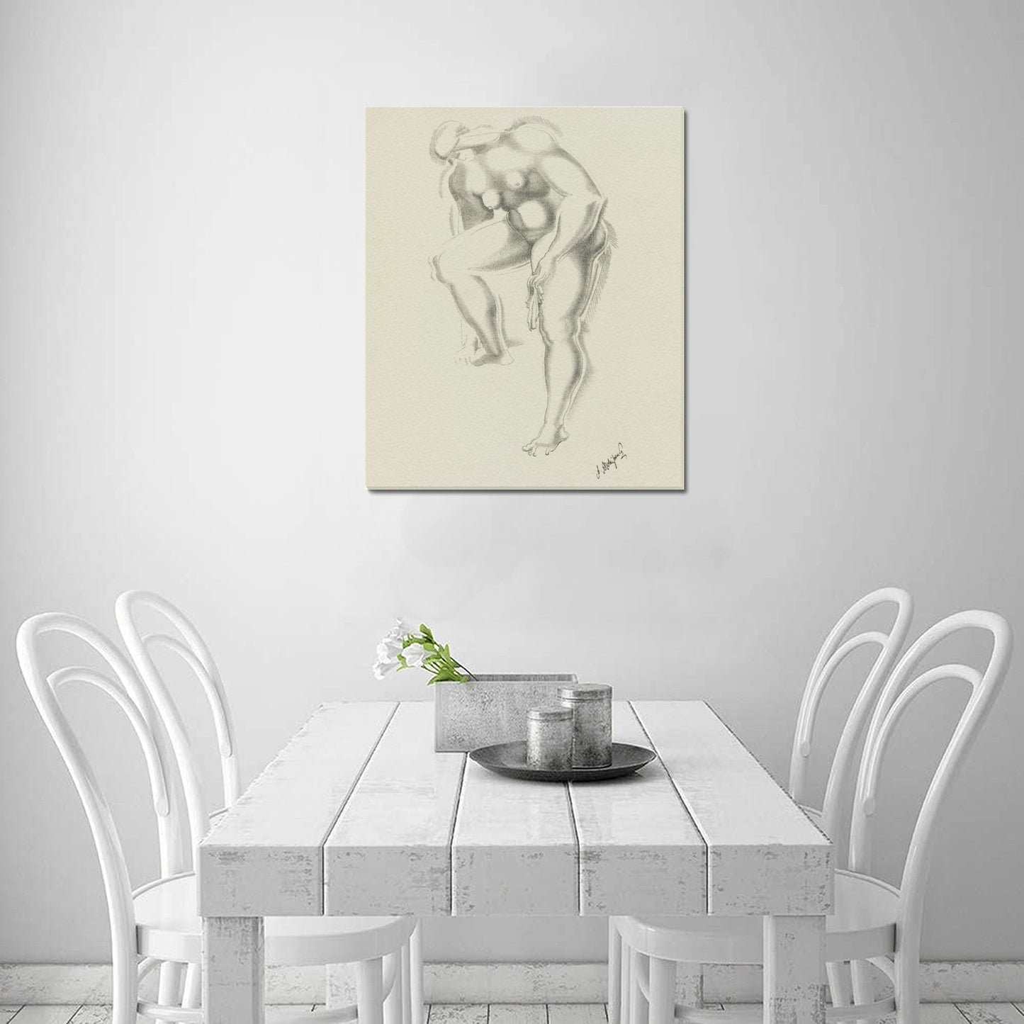 AFTER RODIN - ABSTRACT NUDE - WRAPPED CANVAS PRINT 20" x 24"