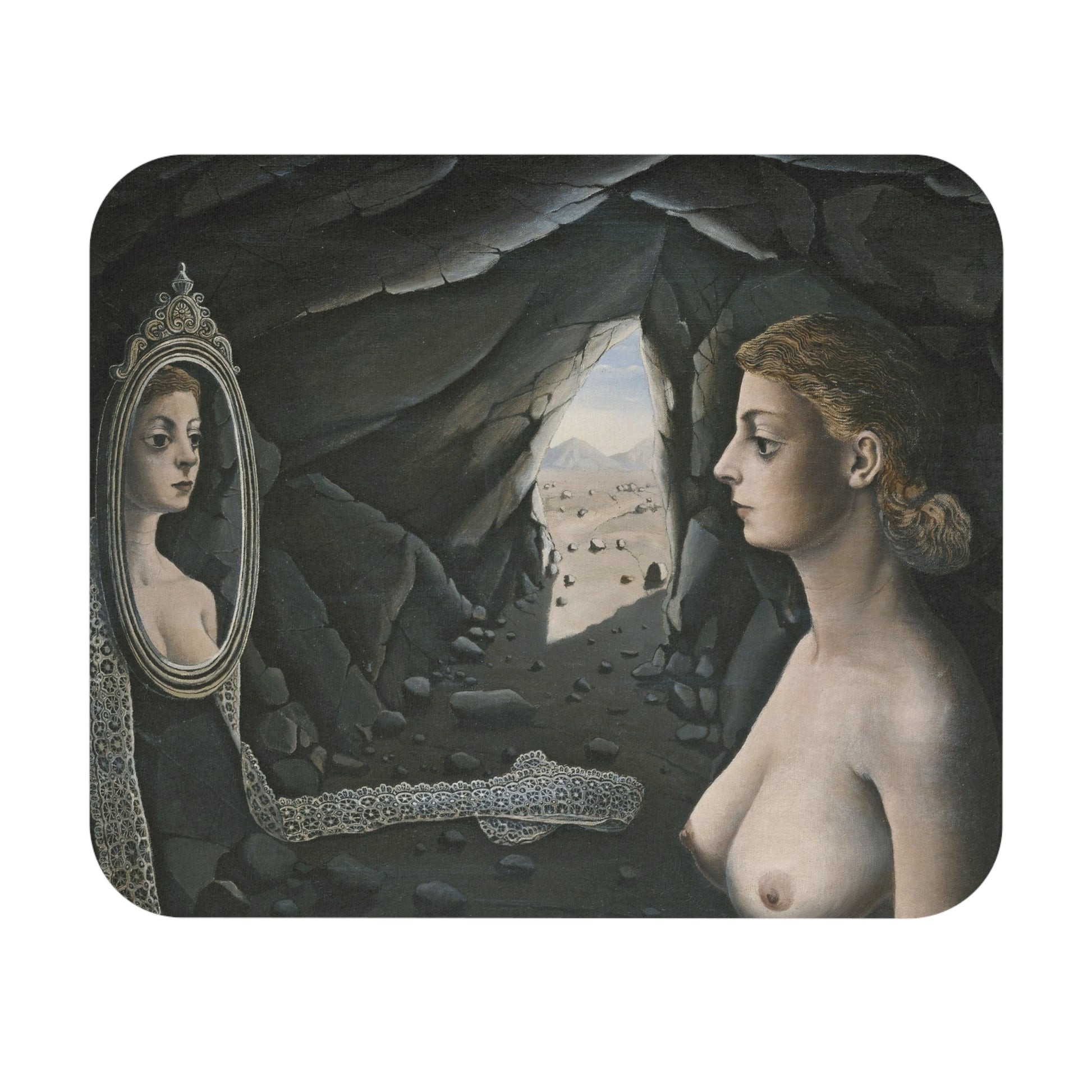 PAUL DELVAUX - WOMAN IN THE MIRROR - ART MOUSE PAD