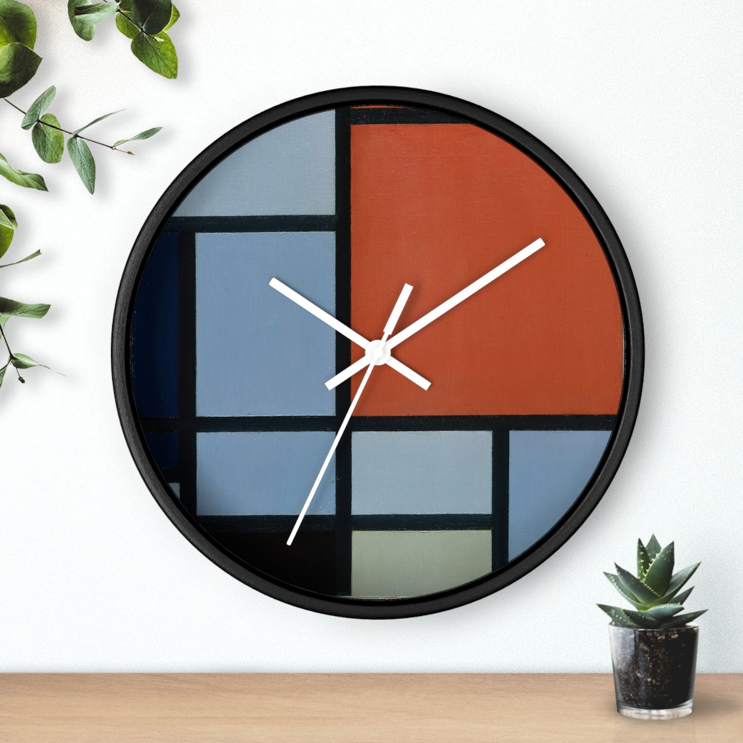 PIET MONDRIAN - COMPOSITION - WOODEN ART WALL CLOCK