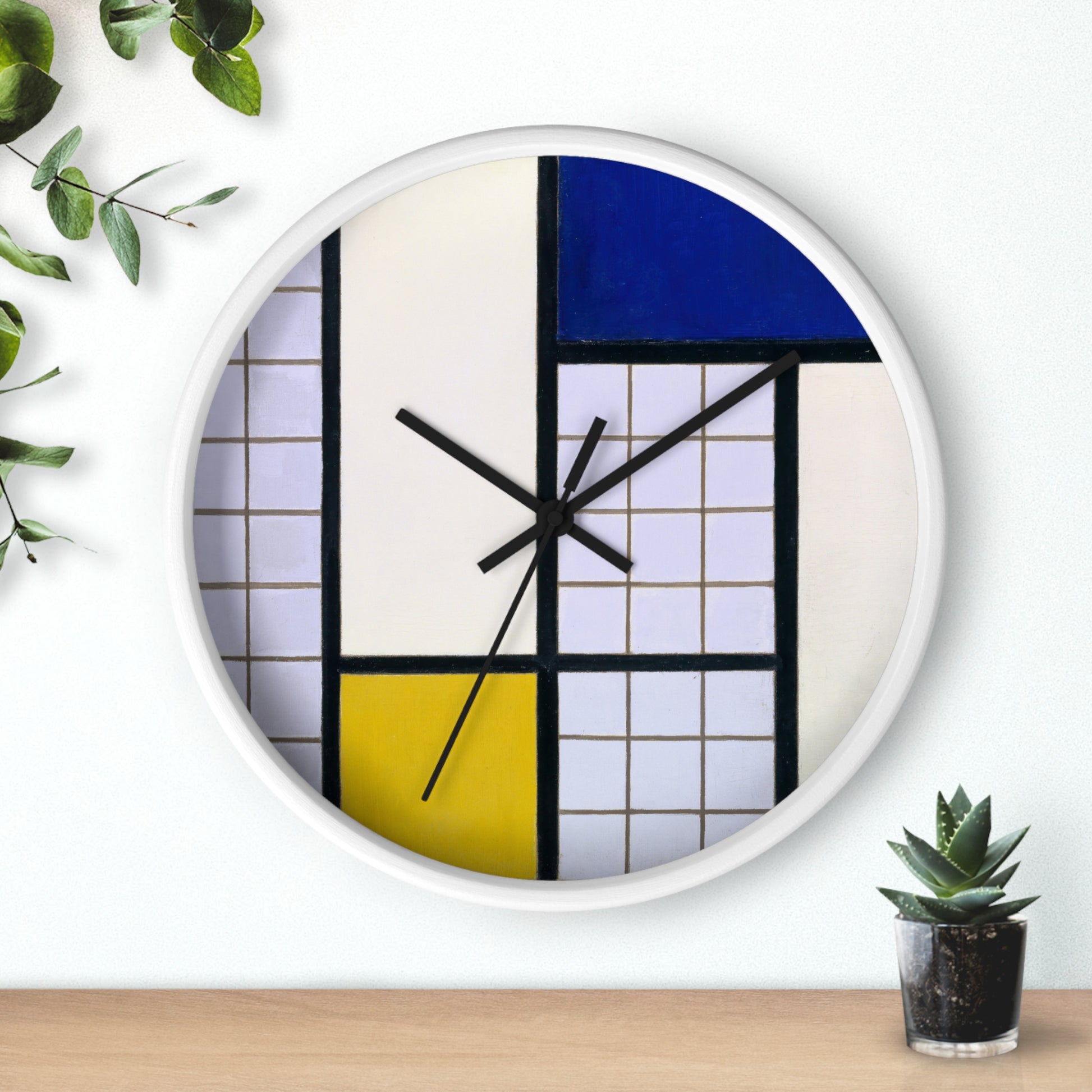 THEO VAN DOESBURG - COMPOSITION IN HALF-TONES - WOODEN ART WALL CLOCK