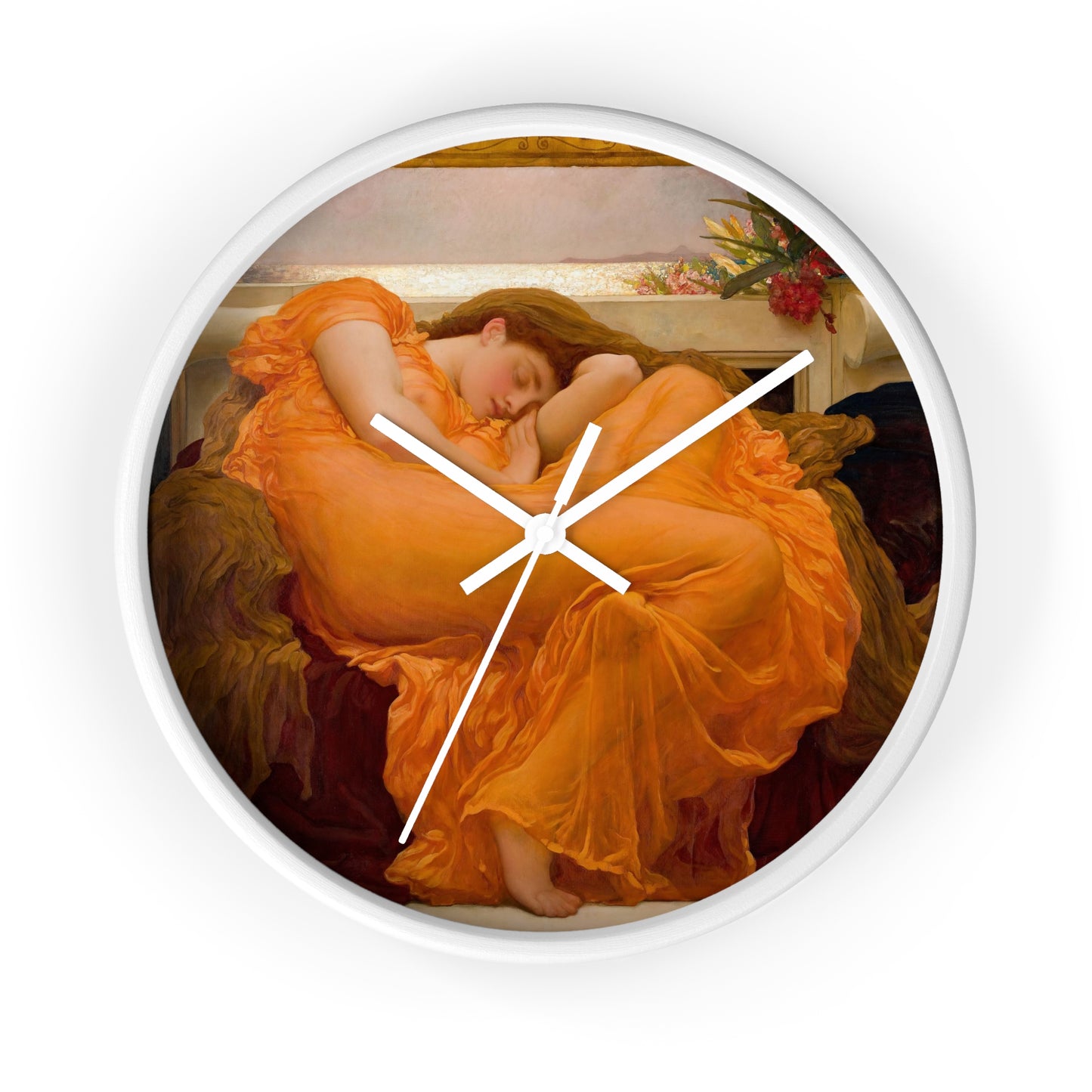 FREDERIC LEIGHTON - FLAMING JUNE - WOODEN WALL ART CLOCK