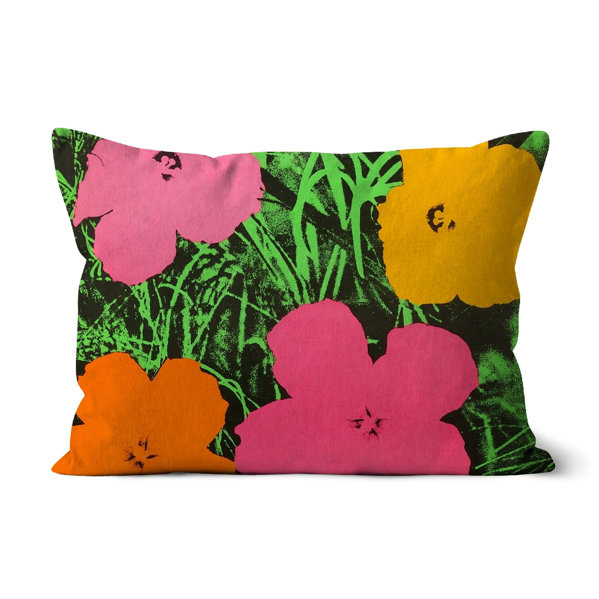 a pillow that has flowers on it