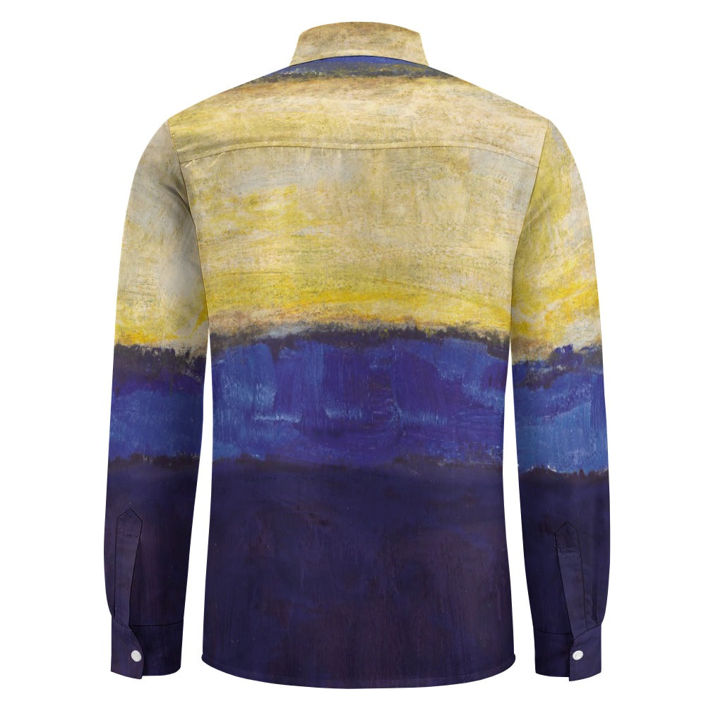 MARK ROTHKO - ABSTRACT - ONE POCKET LONG SLEEVE VELVET SHIRT FOR HIM