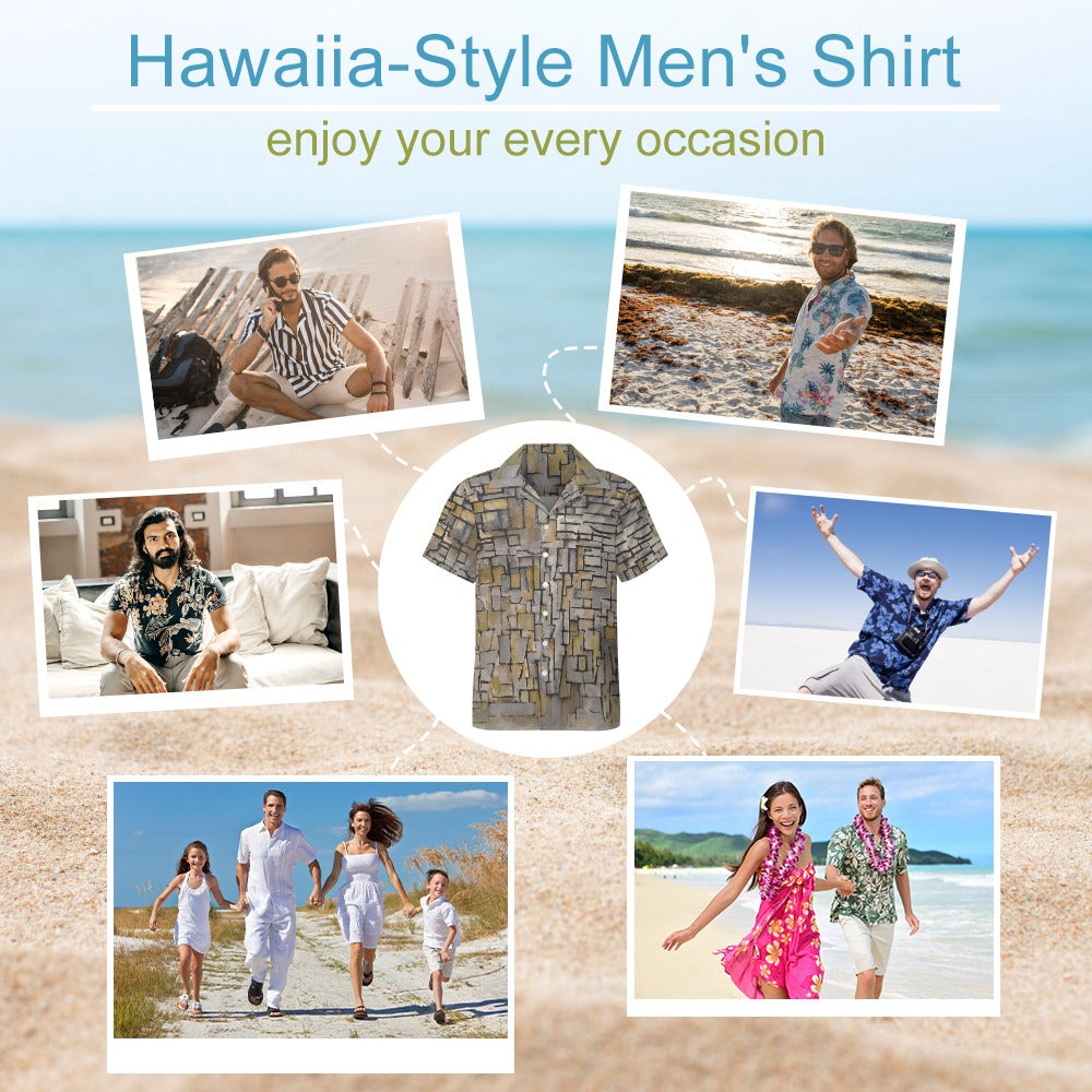 a collage of hawaiian style men's shirts