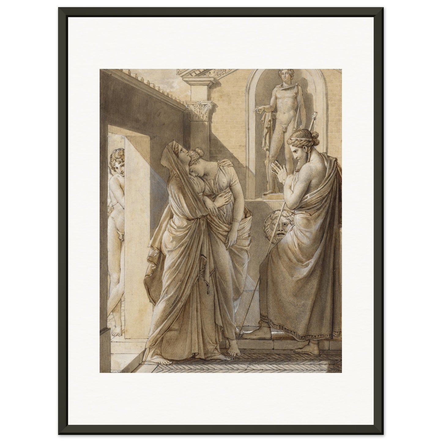 FRANCOIS GERARD - THE FATHER OF PSYCHE CONSULTING THE ORACLE OF APOLLO (1796) - MUSEUM MATTE POSTER IN METAL FRAME