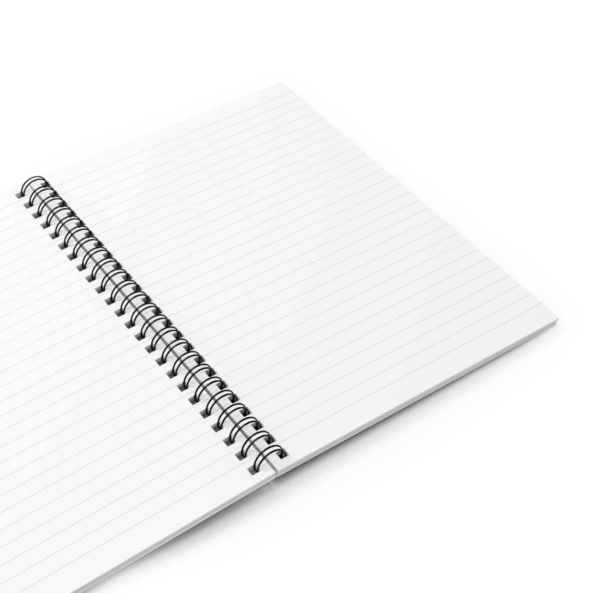 a spiral notebook on a white background