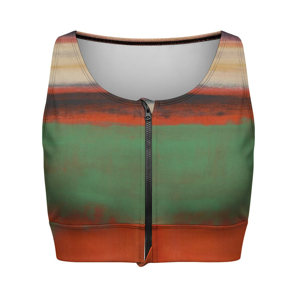 MARK ROTHKO - ABSTRACT - ZIPPERED YOGA VEST TOP FOR HER