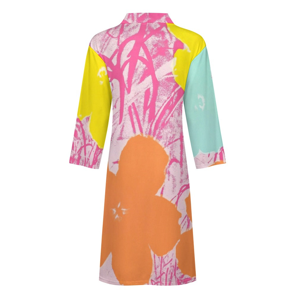 ANDY WARHOL - FLOWERS - MEN'S POLYESTER BATHROBE