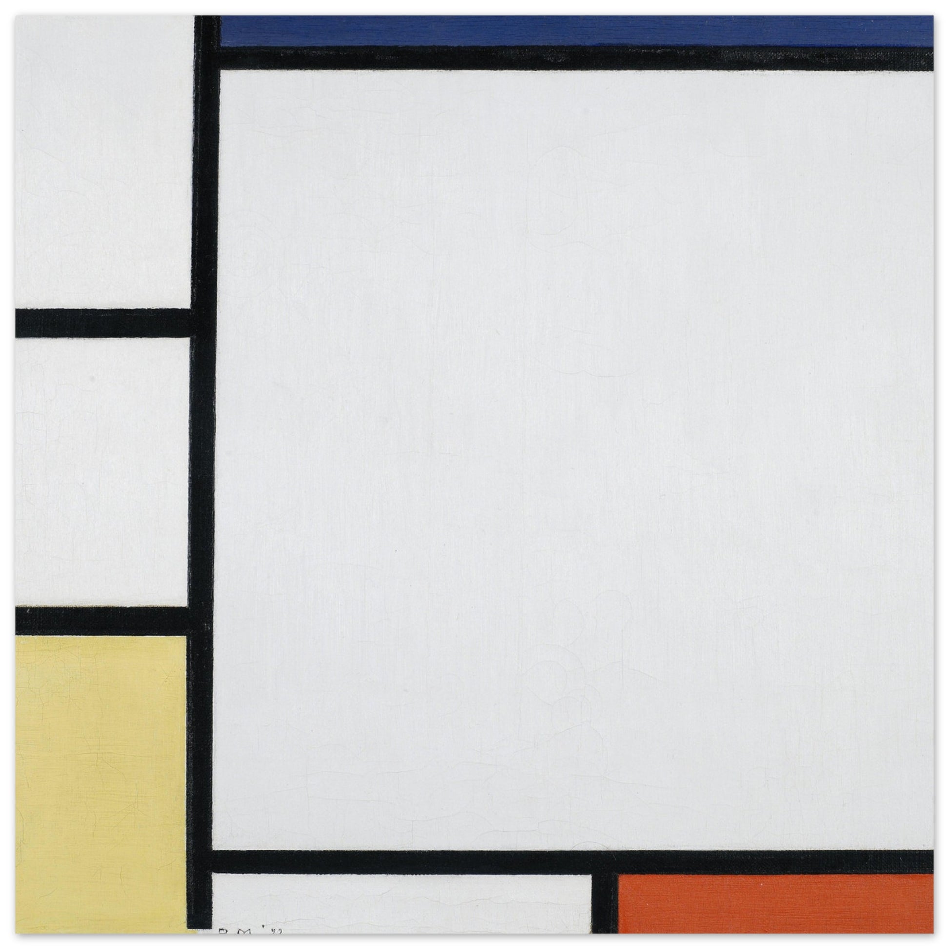 PIET MONDRIAN - COMPOSITION WITH BLUE, RED, YELLOW AND BLACK (1922) - ALUMINUM PRINT