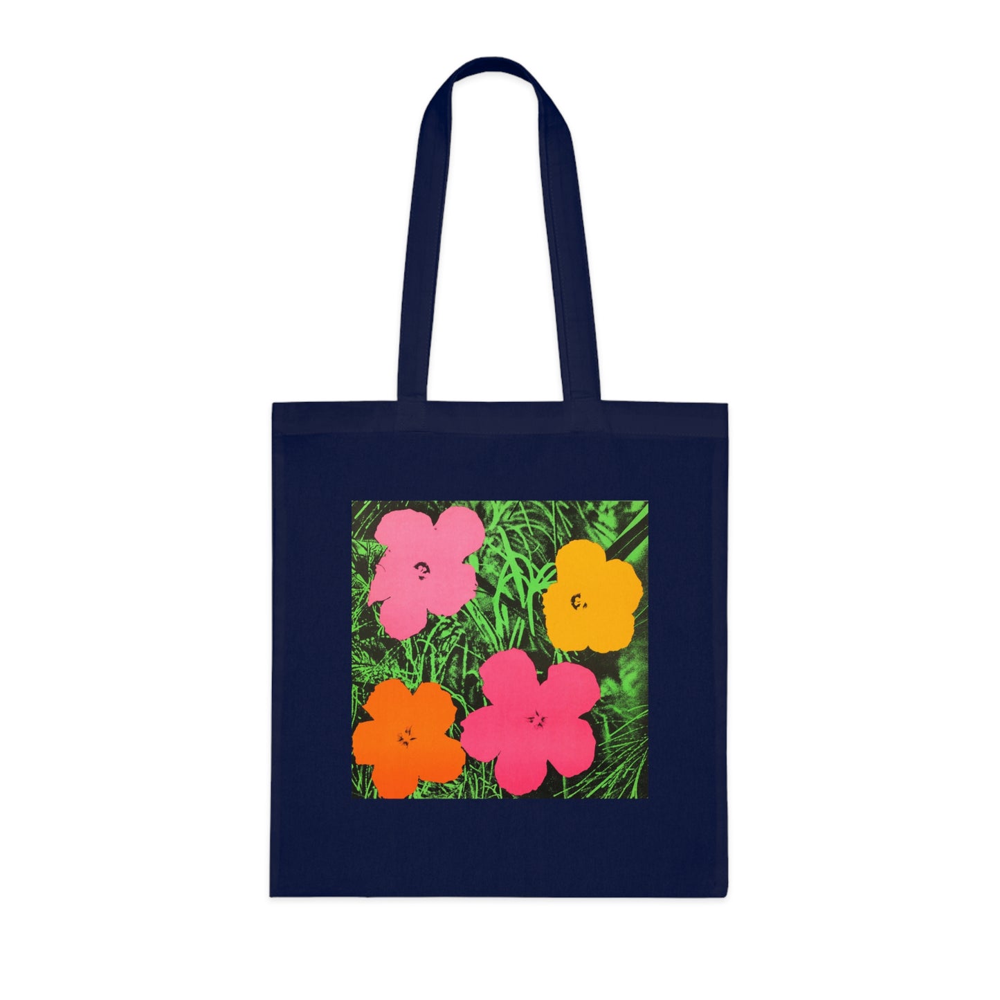 a tote bag with flowers on it