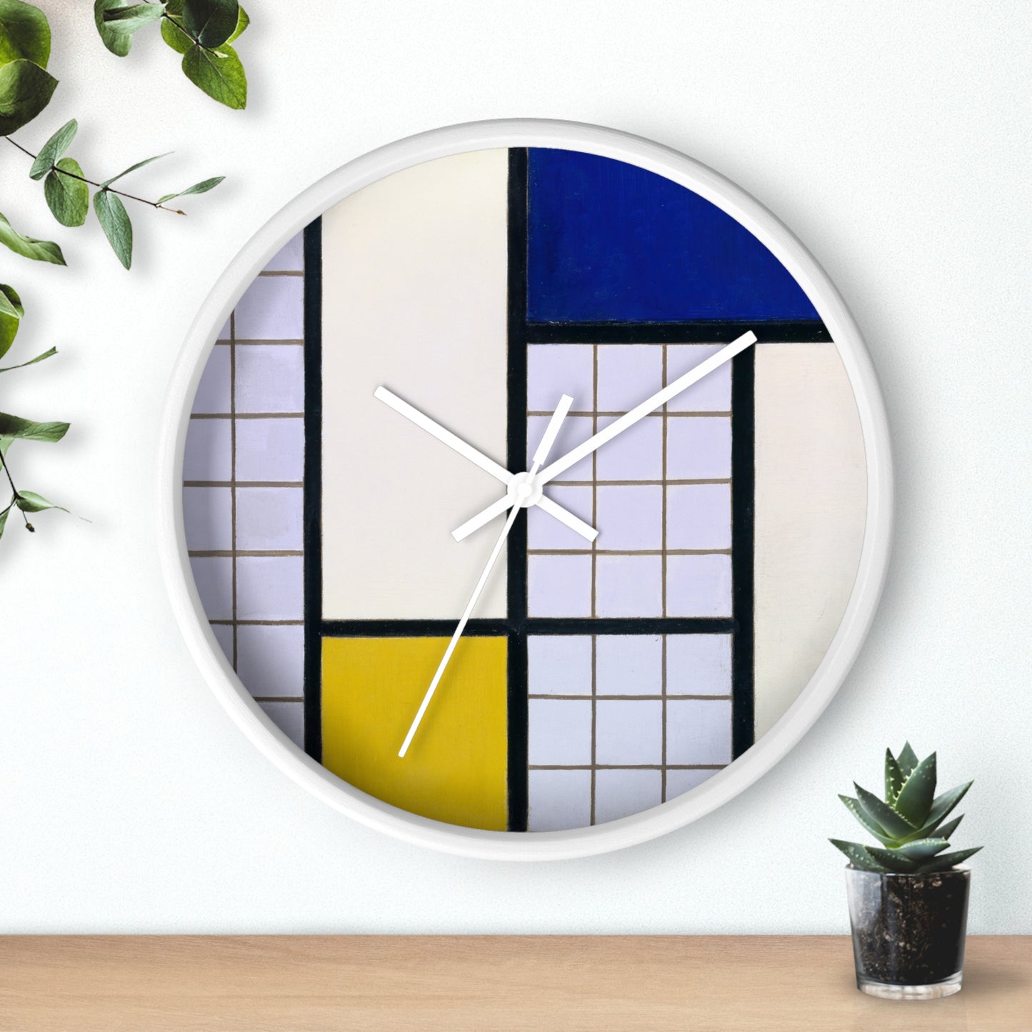 THEO VAN DOESBURG - COMPOSITION IN HALF-TONES - WOODEN ART WALL CLOCK