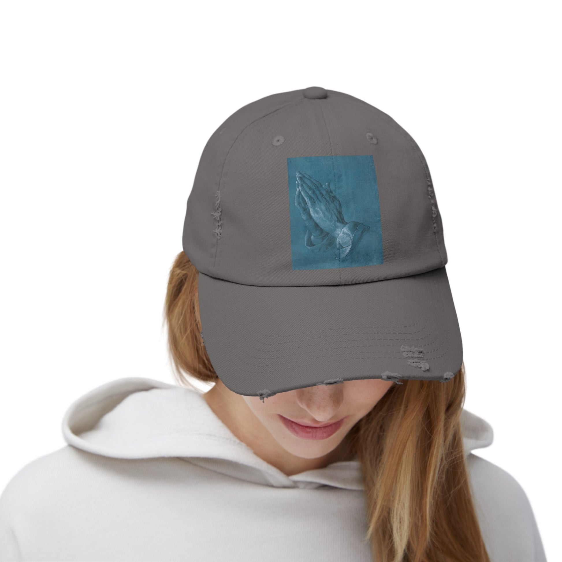 Praying Hands distressed cap