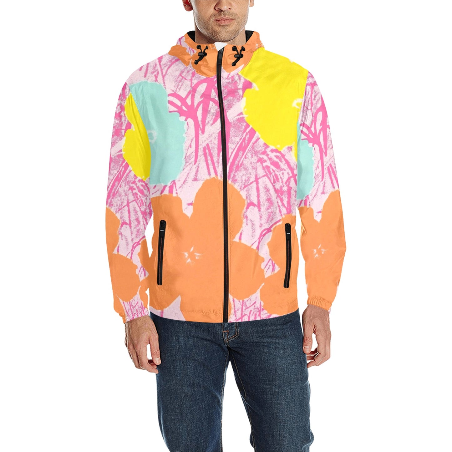 ANDY WARHOL - FLOWERS - MEN'S QUILTED WINDBREAKER