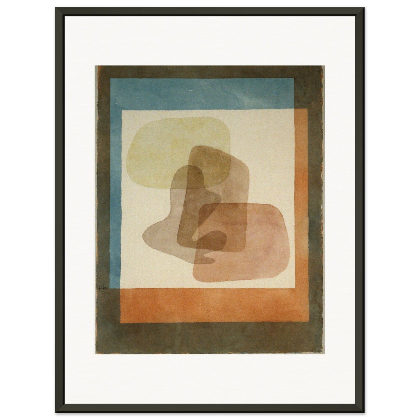 PAUL KLEE - FREE FORMS RIGIDLY MOUNTED (1930) - MUSEUM MATTE POSTER IN METAL FRAME