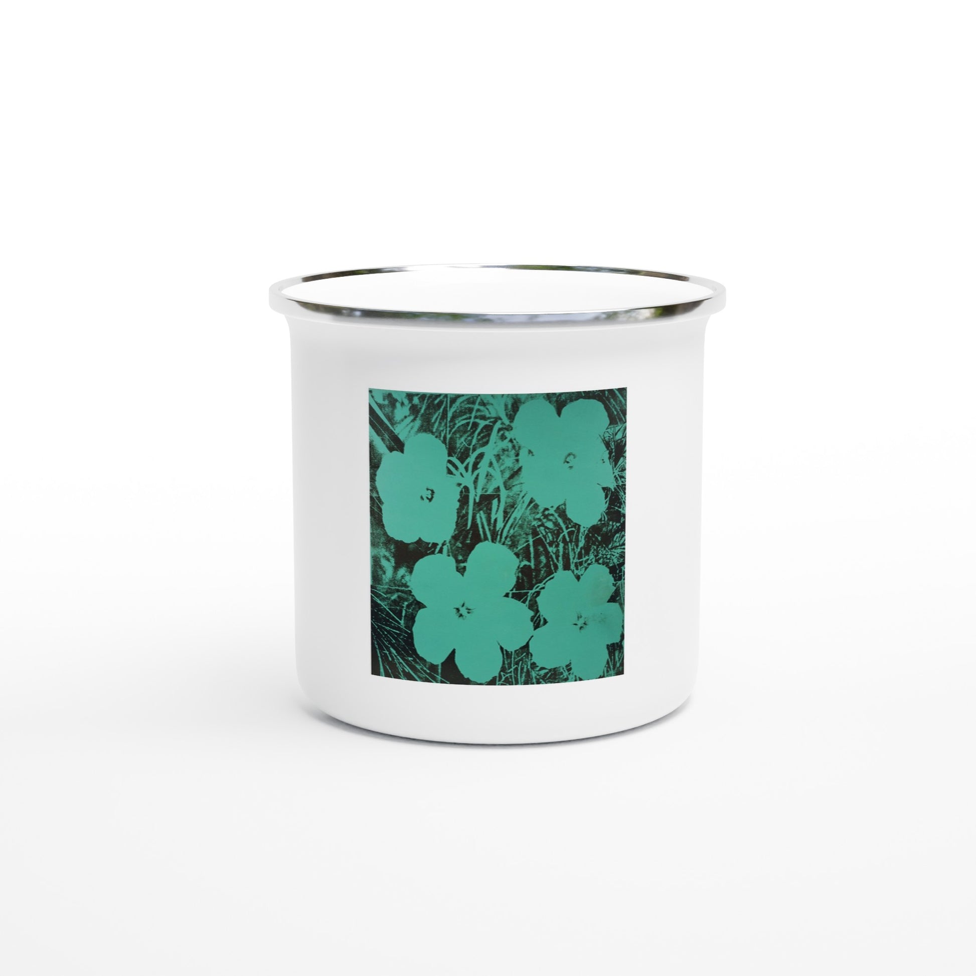 ANDY WARHOL - FLOWERS -  12oz ENAMEL MUG 