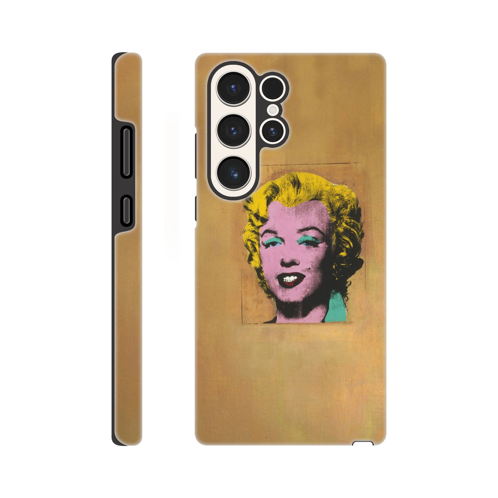a phone case with a painting of a woman's face
