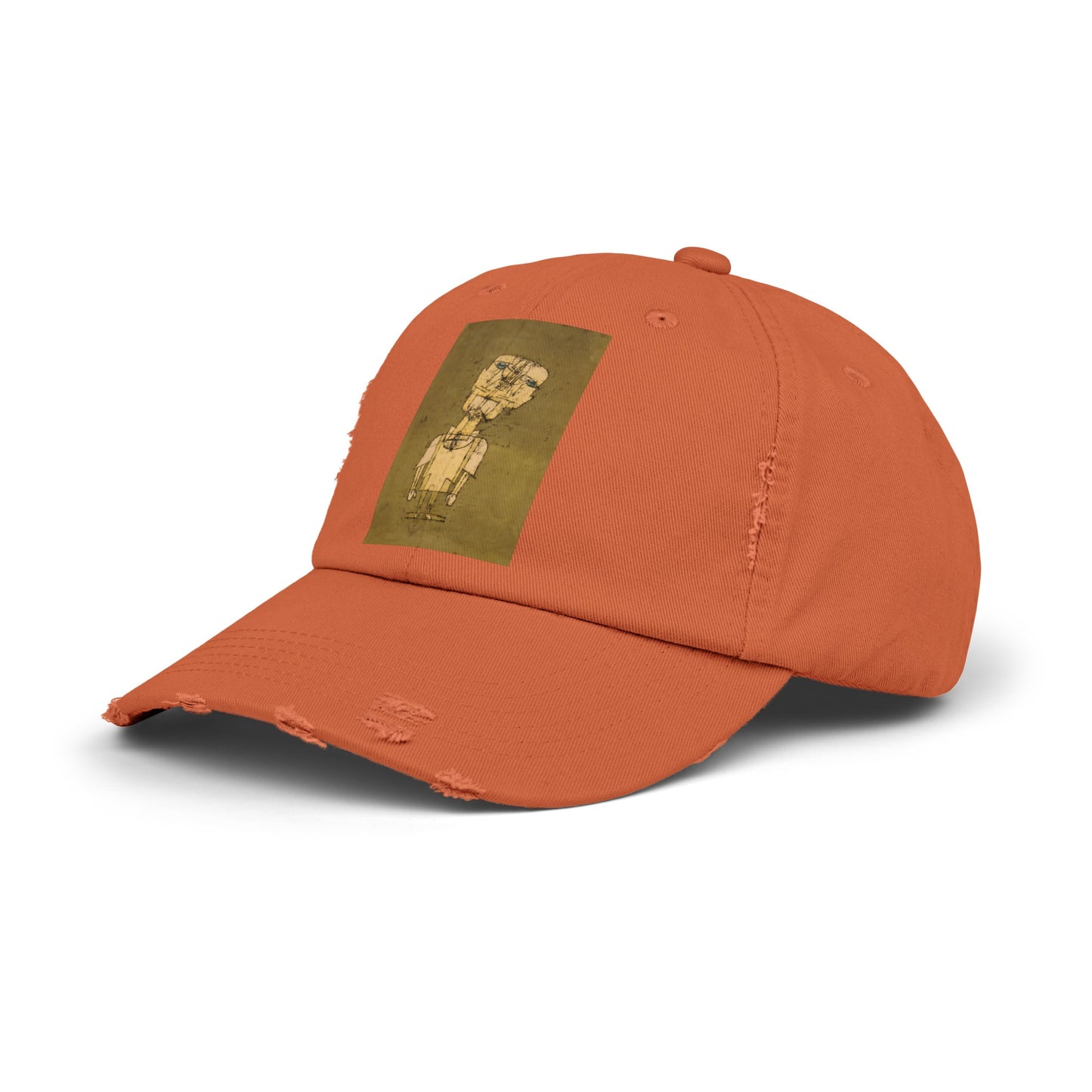 a baseball cap with a picture of a woman on it