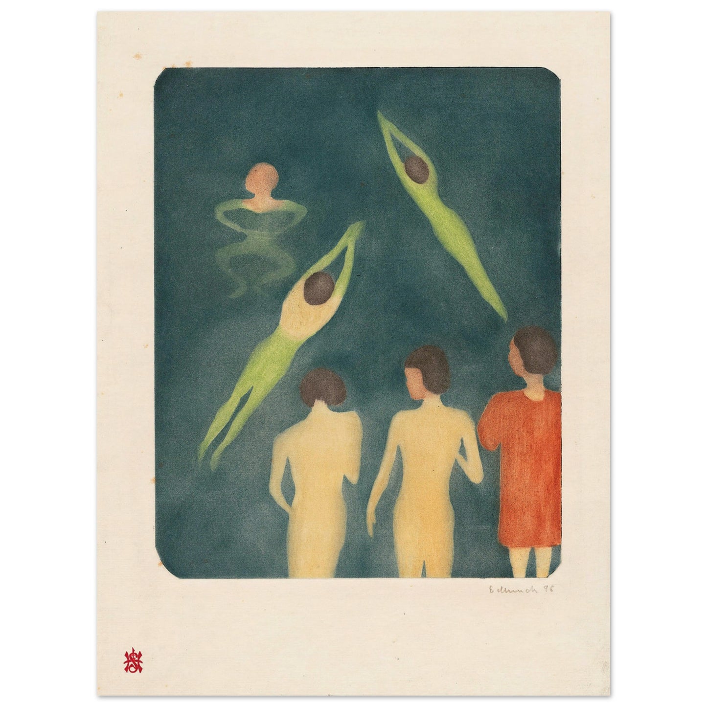 EDVARD MUNCH - BOYS BATHING (1896) - MUSEUM QUALITY MATTE POSTER 