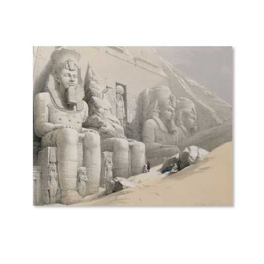DAVID ROBERTS - THE GREAT TEMPLE OF ABOO SIMBLE NUBIA (1846-1849) - CANVAS PRINT NO FRAME