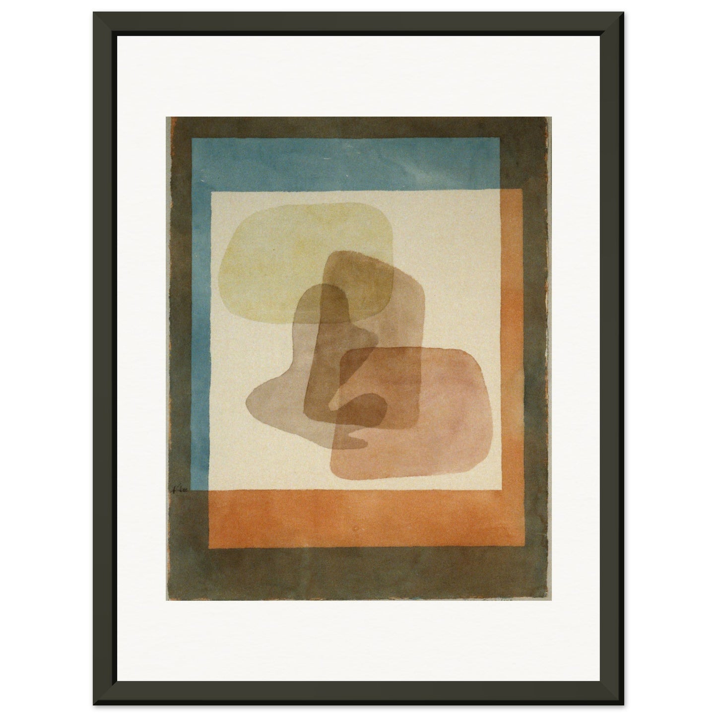 PAUL KLEE - FREE FORMS RIGIDLY MOUNTED (1930) - MUSEUM MATTE POSTER IN METAL FRAME