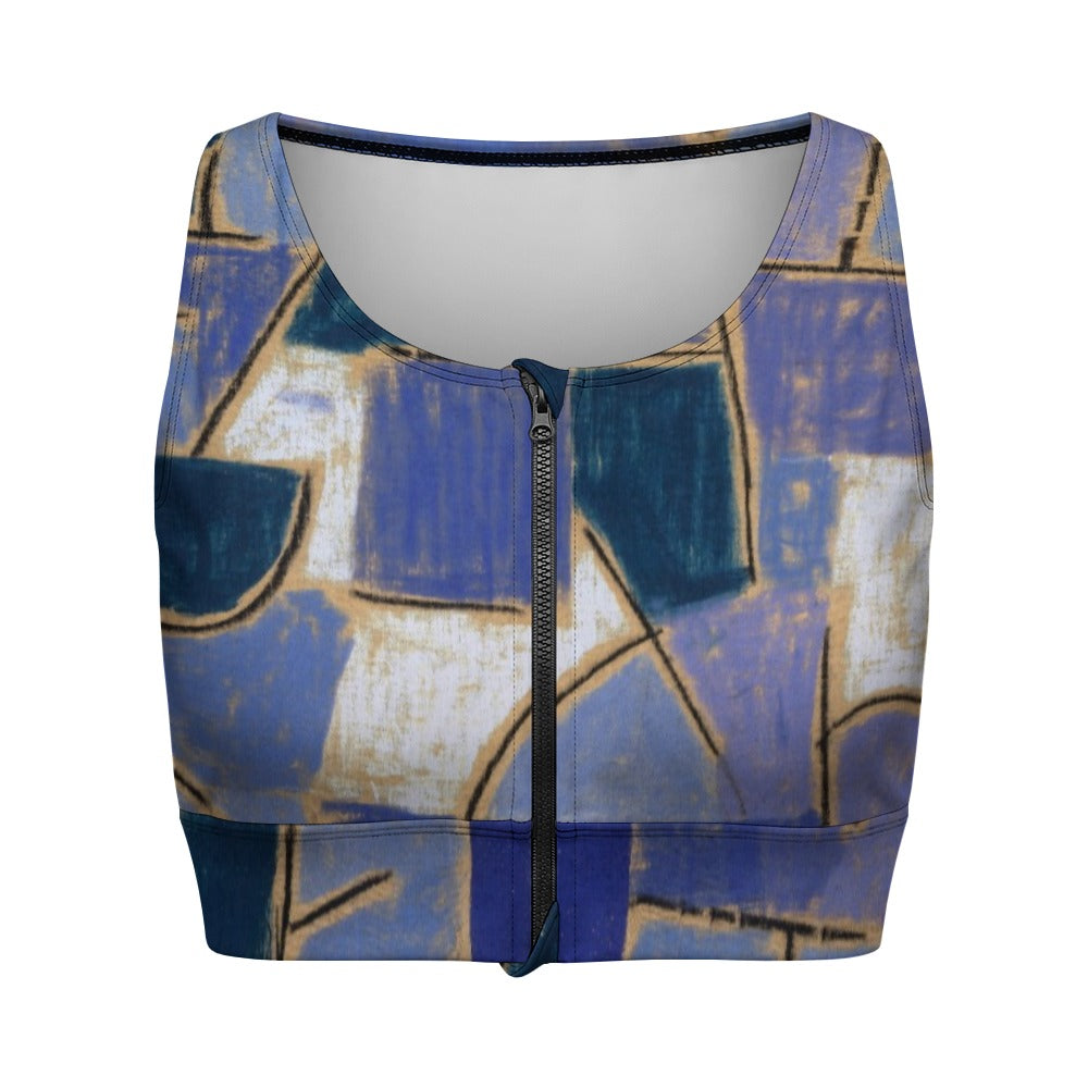 PAUL KLEE - BLUE NIGHT - ZIPPERED YOGA VEST TOP FOR HER