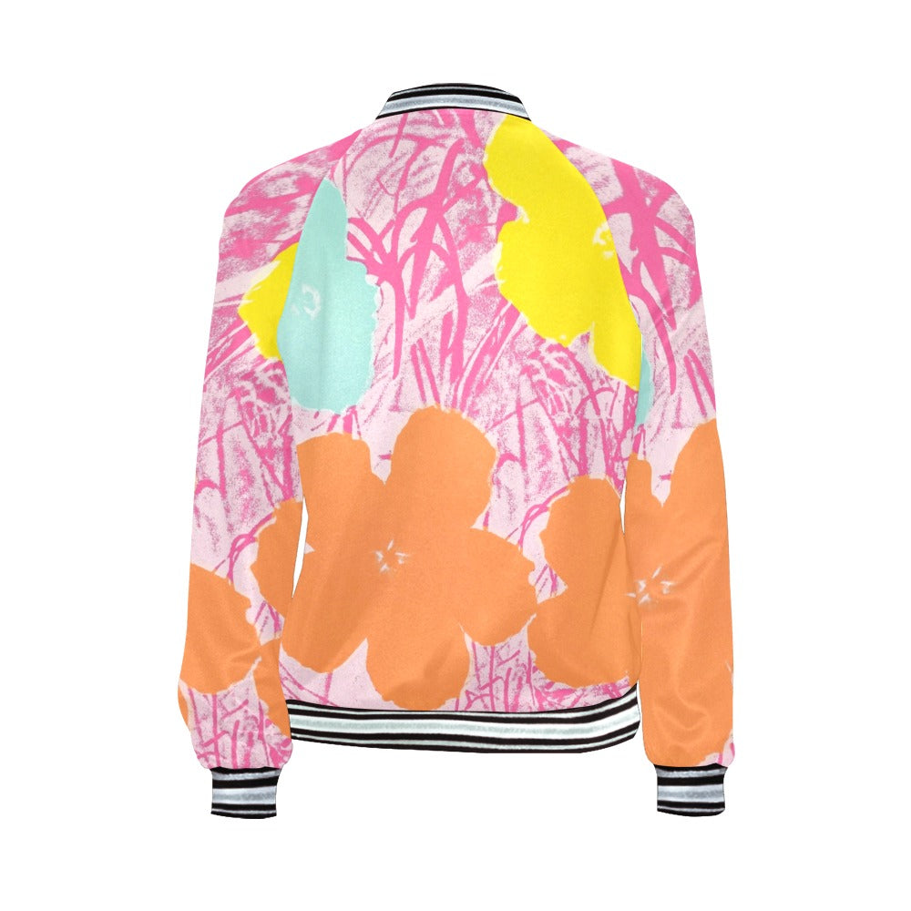 ANDY WARHOL - FLOWERS - WOMEN'S FULL ZIPPER JACKET