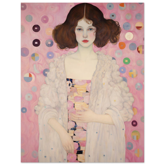 GUSTAV KLIMT INSPIRED - GIRL IN PINK - POSTER 11'' x 14''