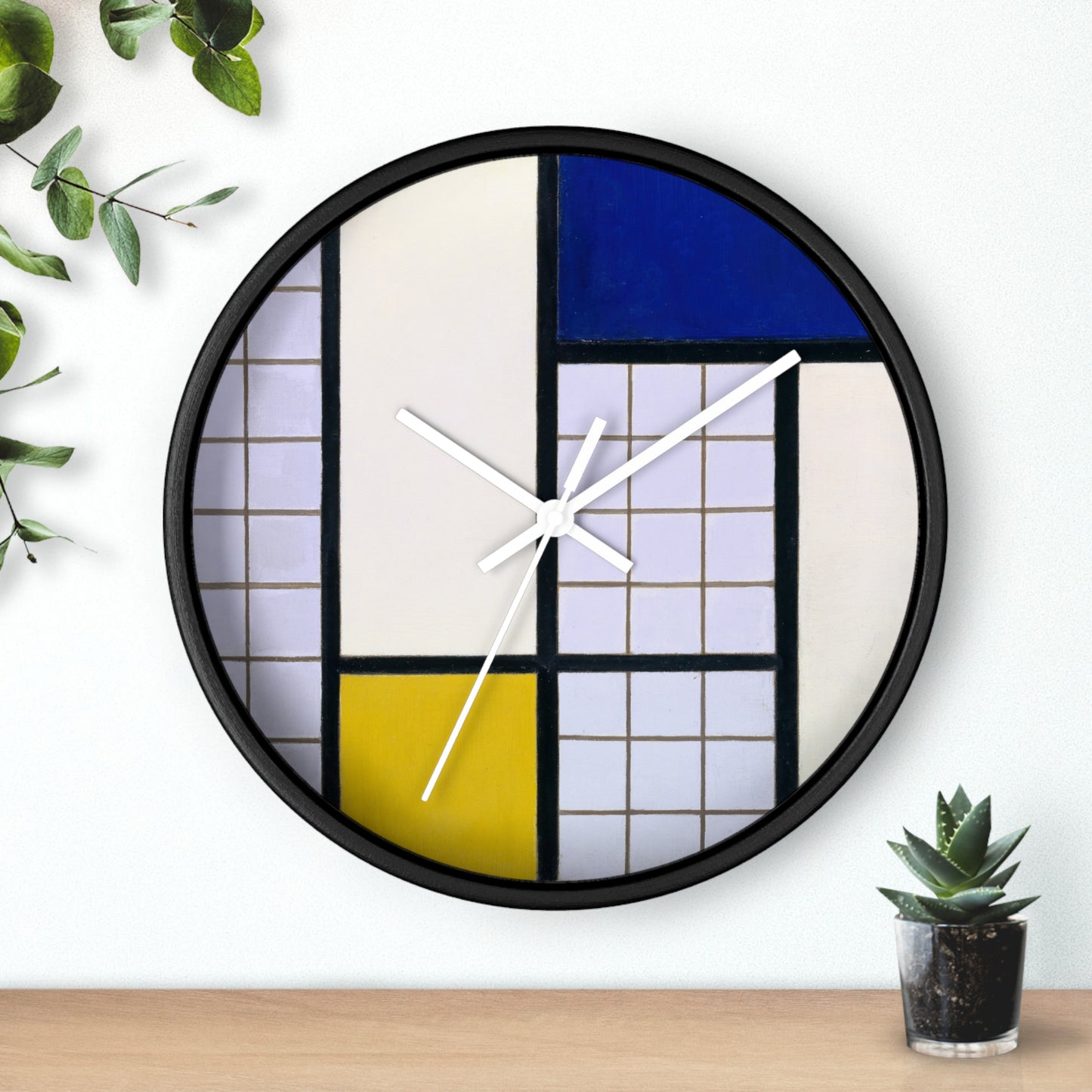 THEO VAN DOESBURG - COMPOSITION IN HALF-TONES - WOODEN ART WALL CLOCK