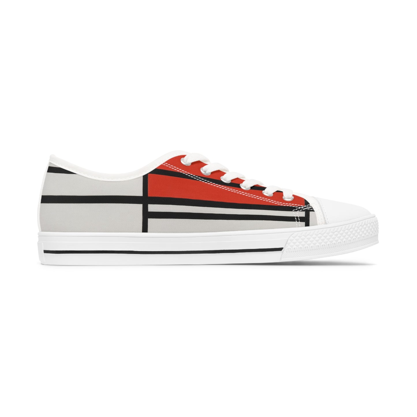 PIET MONDRIAN - COMPOSITION OF RED AND WHITE - LOW TOP ART SNEAKERS FOR HER