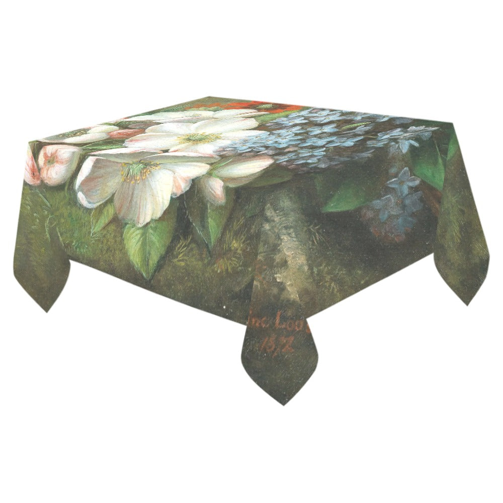 VINCENZ LOOS - APPLE BLOSSOM WITH LILACS AND SUMMER ADONIS - TABLECLOTH 70"x 52"