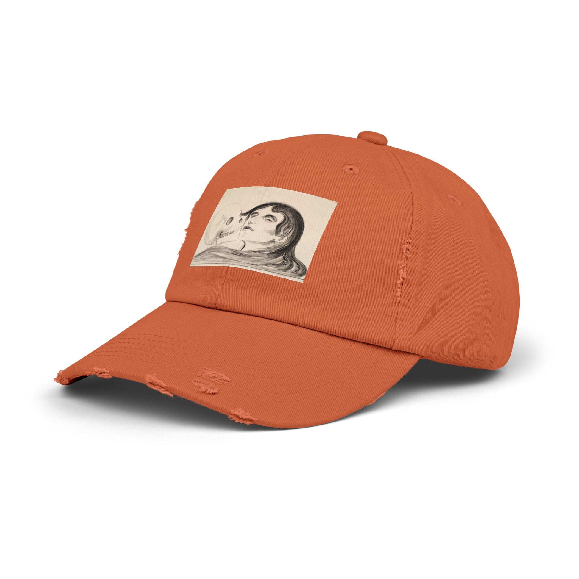 a baseball cap with a picture of a man on it