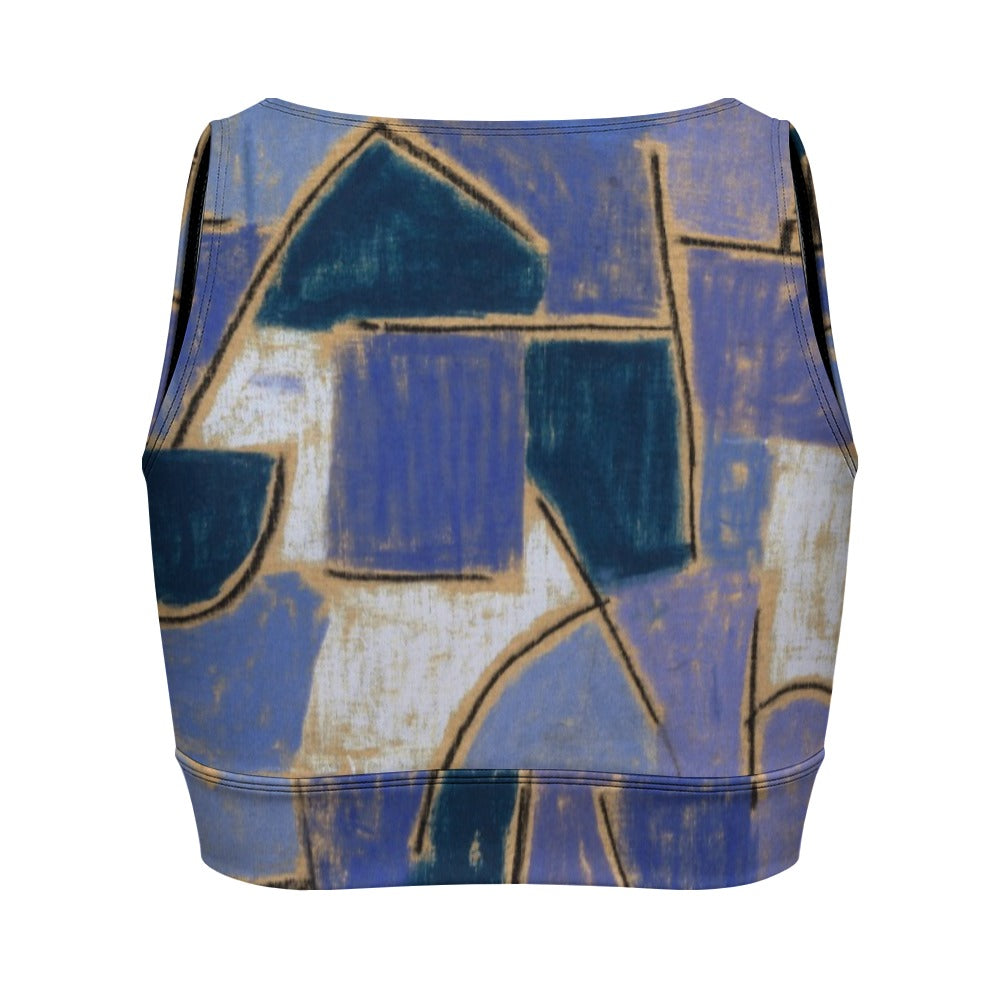 PAUL KLEE - BLUE NIGHT - ZIPPERED YOGA VEST TOP FOR HER