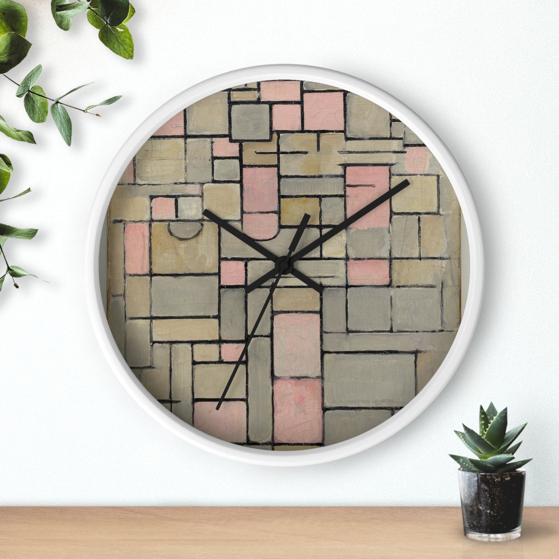 PIET MONDRIAN COMPOSITION 8 (1914) - WOODEN ART WALL CLOCK