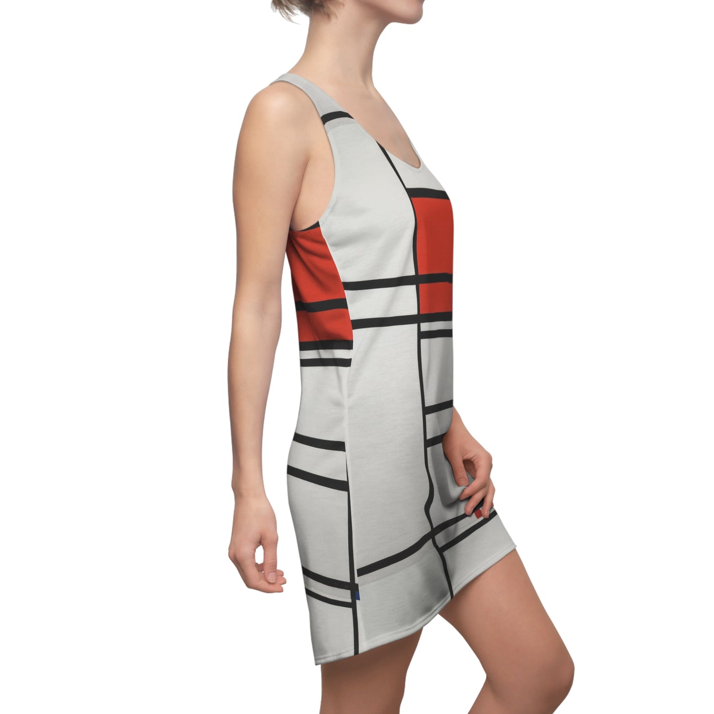 PIET MONDRIAN - COMPOSITION OF RED AND WHITE - CUT & SEW RACERBACK DRESS