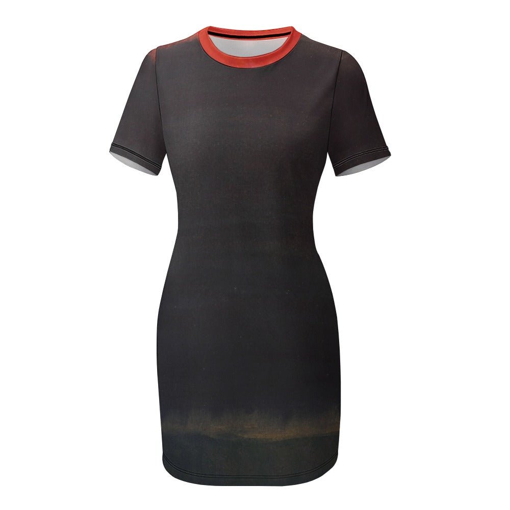 MARK ROTHKO - ABSTRACT ART - CREW NECK SHORT SLEEVE DRESS