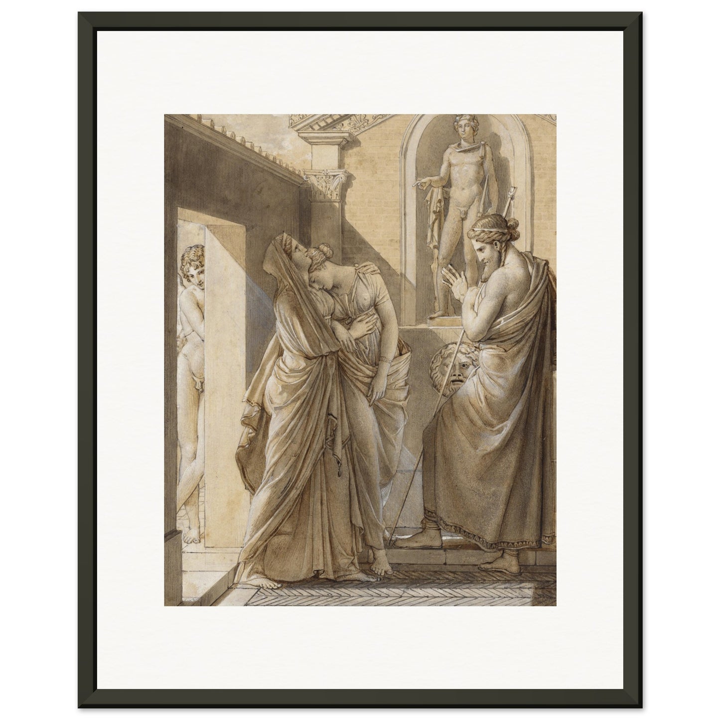 FRANCOIS GERARD - THE FATHER OF PSYCHE CONSULTING THE ORACLE OF APOLLO (1796) - MUSEUM MATTE POSTER IN METAL FRAME