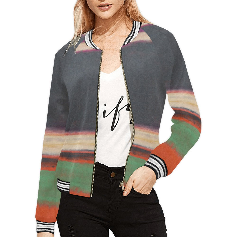 MARK ROTHKO - ABSTRACT - WOMEN'S FULL ZIPPER JACKET