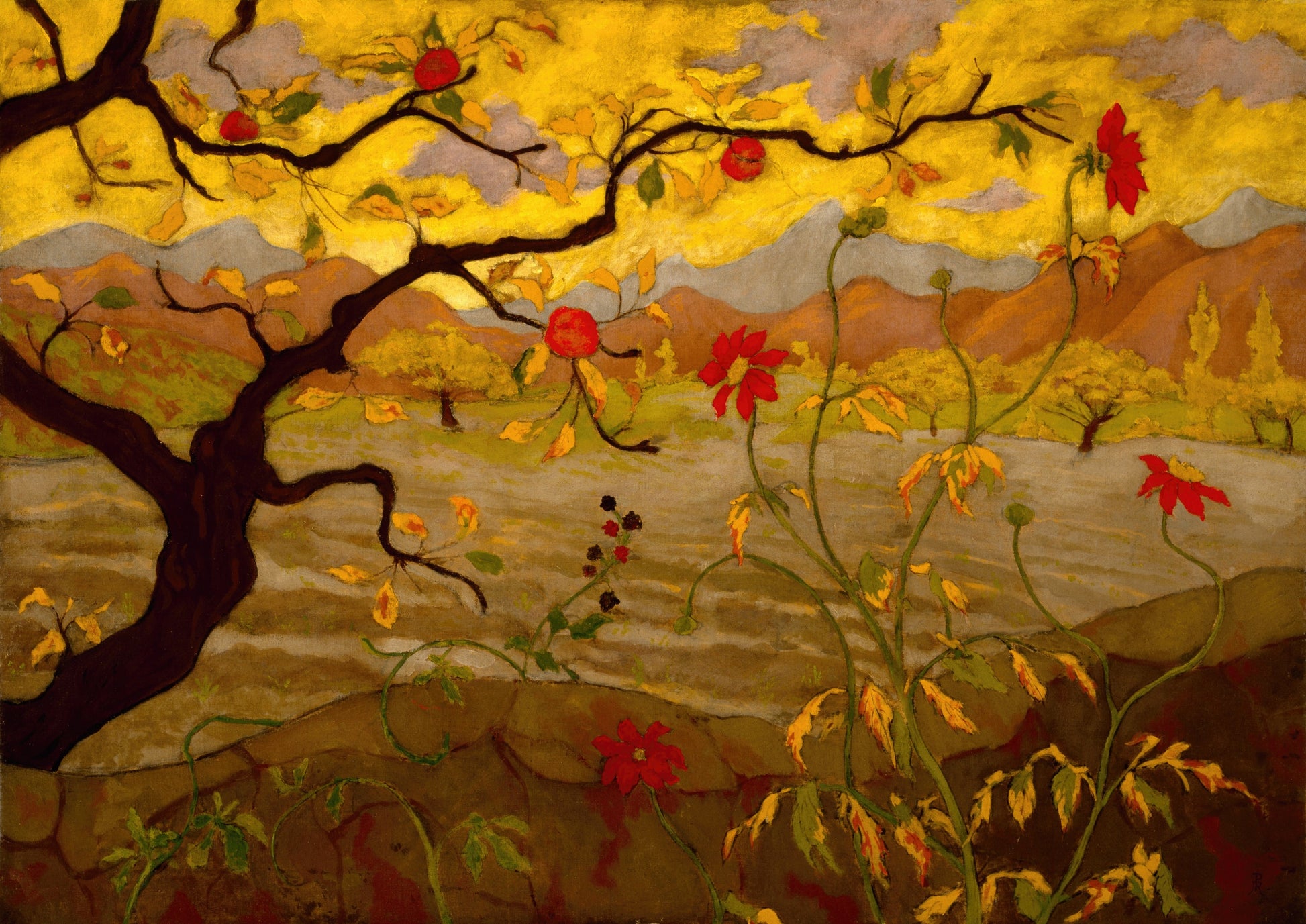 PAUL RANSON - APPLE TREE WITH RED FRUIT (1902) - CANVAS PRINT 20" x 16"