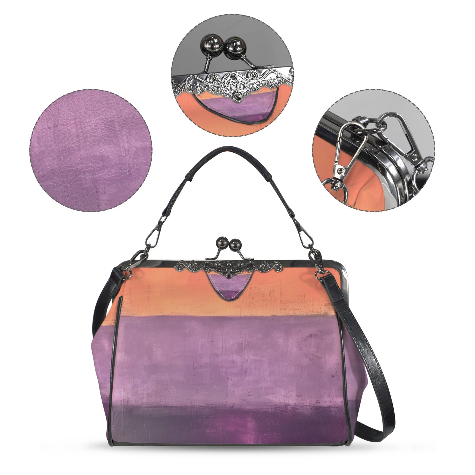 MARK ROTHKO - ABSTRACT - KISS LOCK CROSSBODY SHOULDER BAG