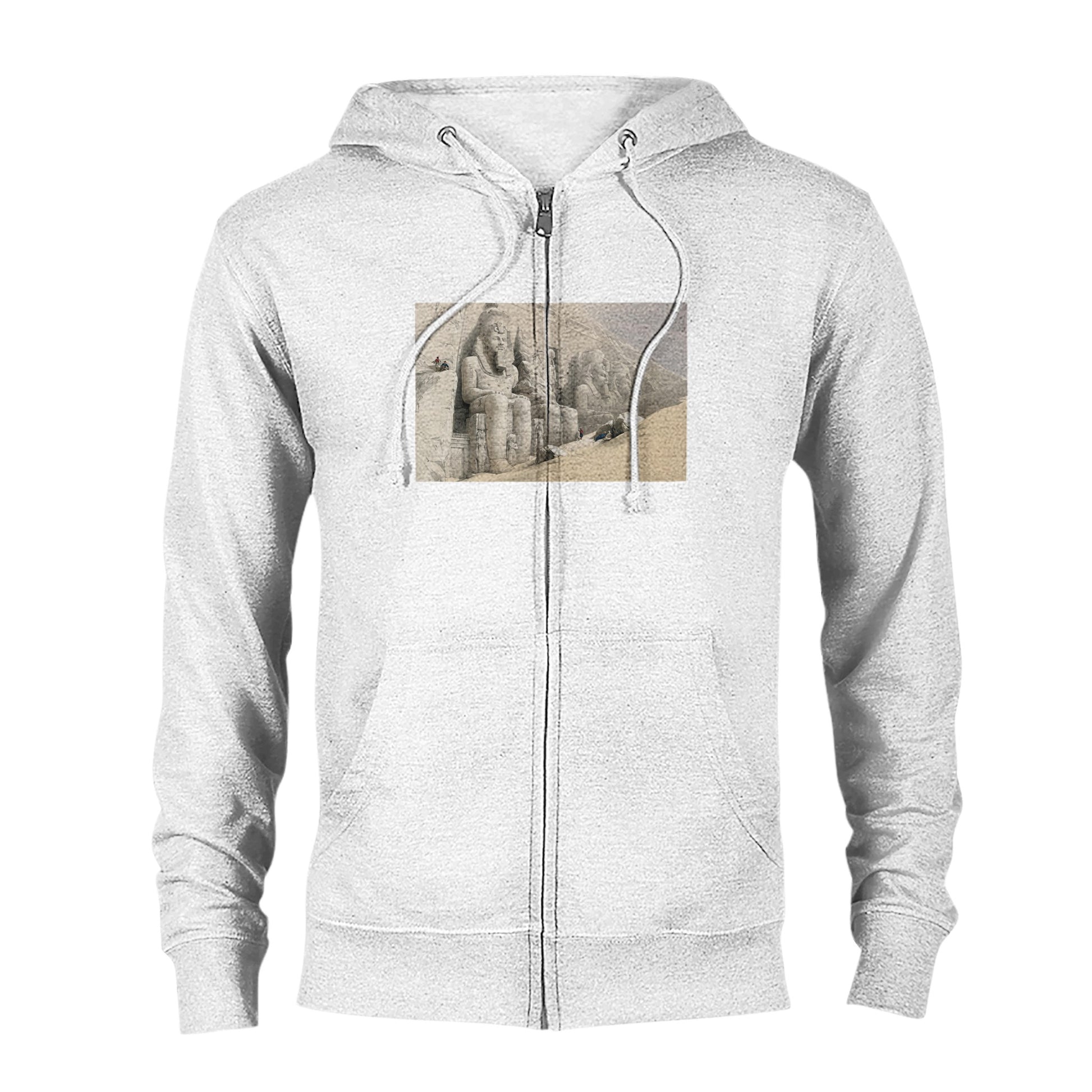 DAVID ROBERTS - THE GREAT TEMPLE OF ABOO SIMBLE. NUBIA - UNISEX ZIP HOODIE