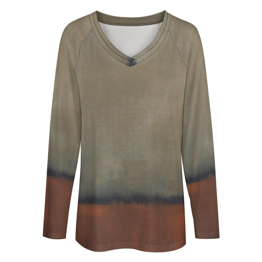 MARK ROTHKO - ABSTRACT ART - LONG SLEEVE LOOSE TEE FOR HER 