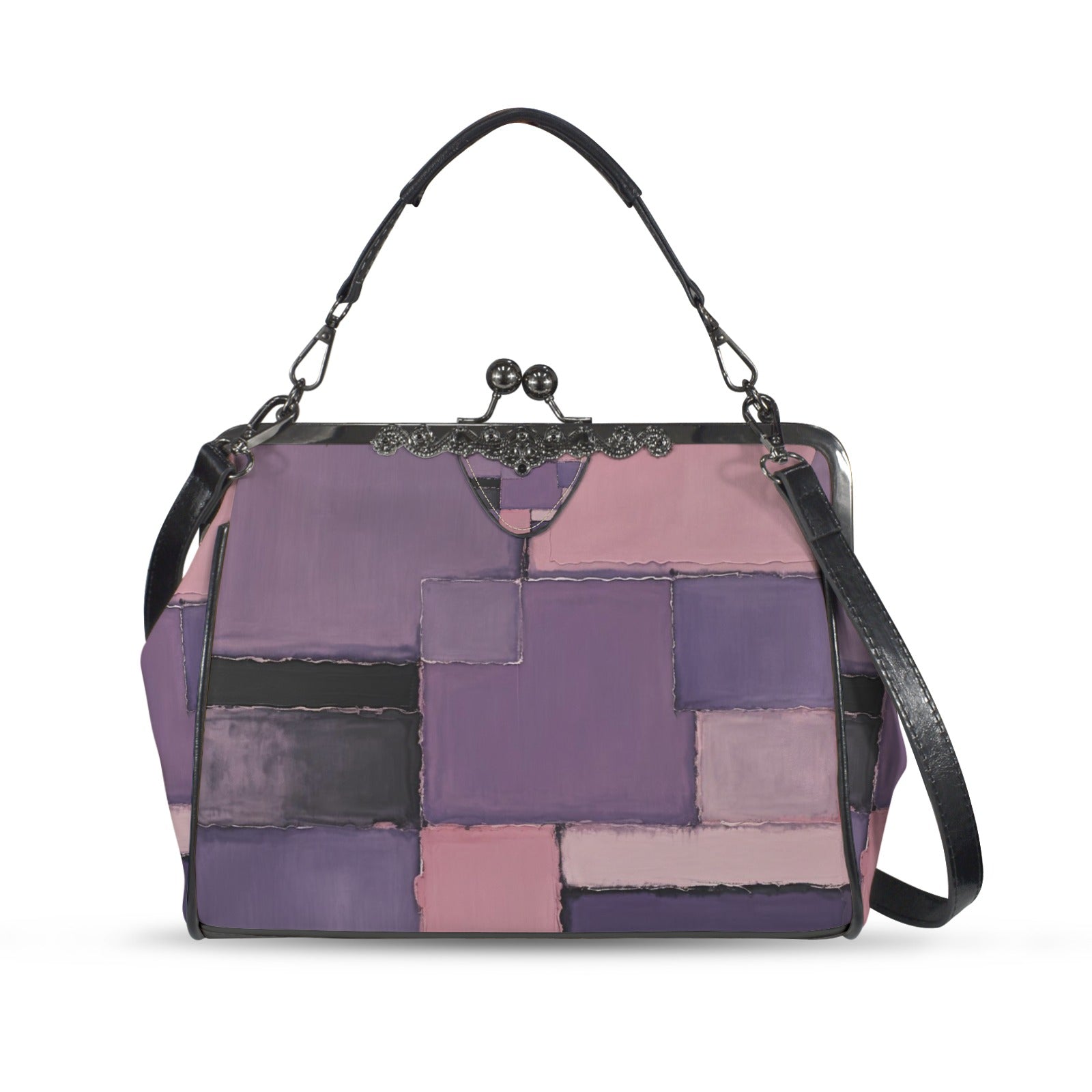 MARK ROTHKO INSPIRED - ABSTRACT - KISS LOCK CROSSBODY SHOULDER BAG